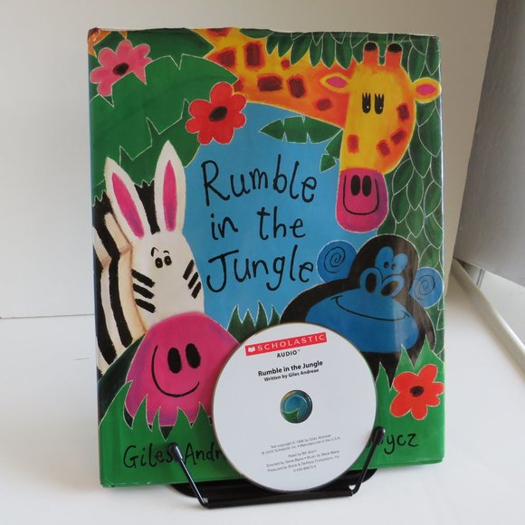 RUMBLE IN THE JUNGLE Giles Andreae HARDBACK W/JACKET & AUDIO CD - Picture 1 of 7